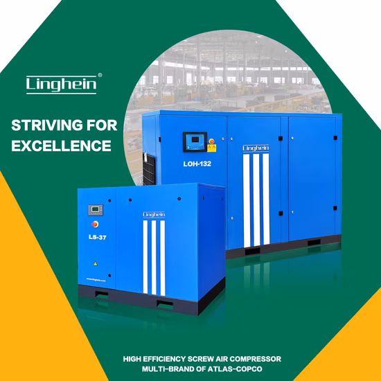 Linghein cuatro en uno 18,5 kw 16 bar compresor de aire de tornillo de alimentación CA con tanque de aire secador de aire (300L*2)